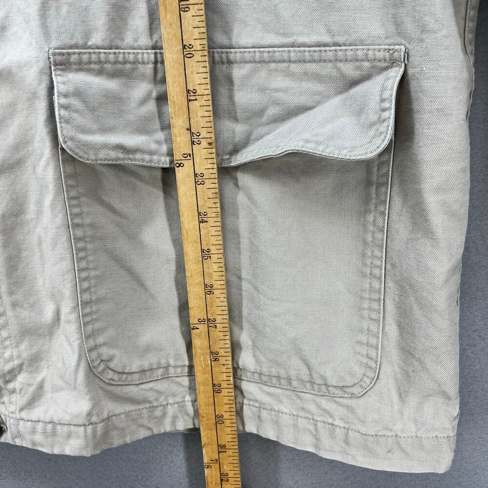 Eddie Bauer Jacket Men's XL Beige Canvas Flannel Lining Corduroy Collar VTG - Picture 9 of 12
